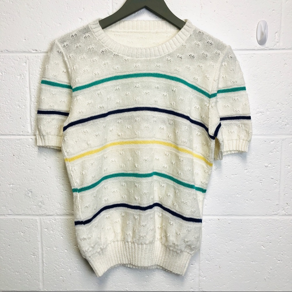 Vintage Stripe Shortsleeve Sweater